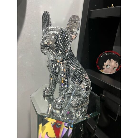 Disco dog frenchie french bulldog sculpture decor - Picture 1 of 16